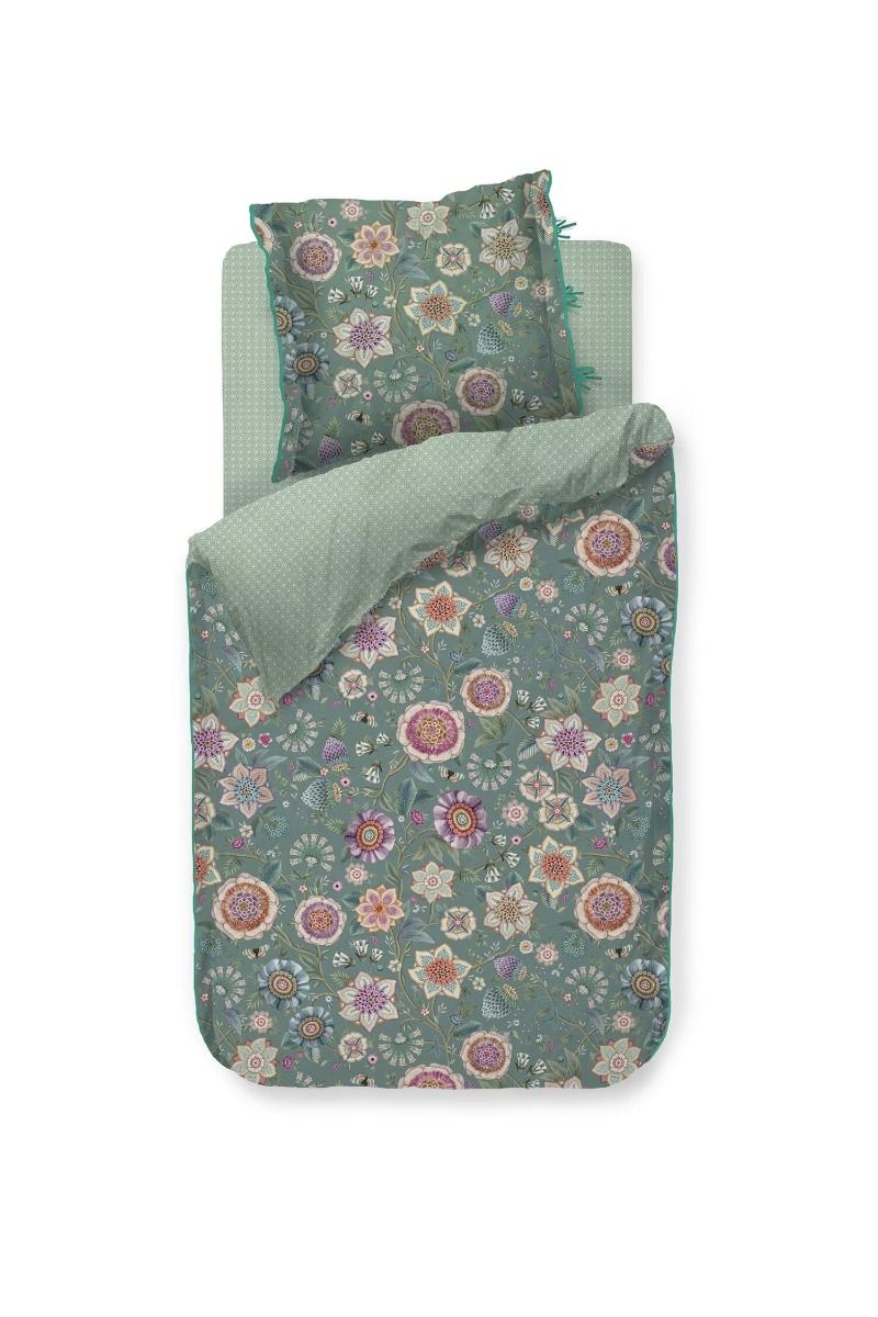 Duvet Cover Set Viva las Flores Green