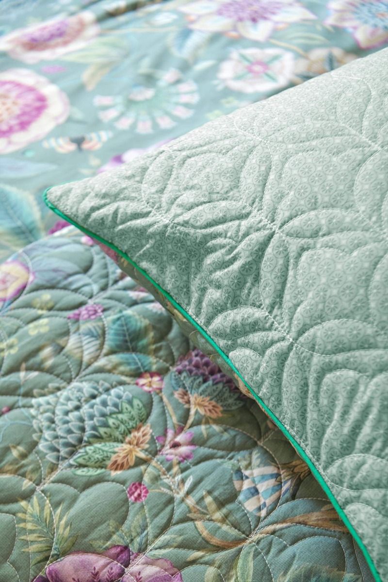 Cousin Décoratifs Viva Las Flores Quilted Vert