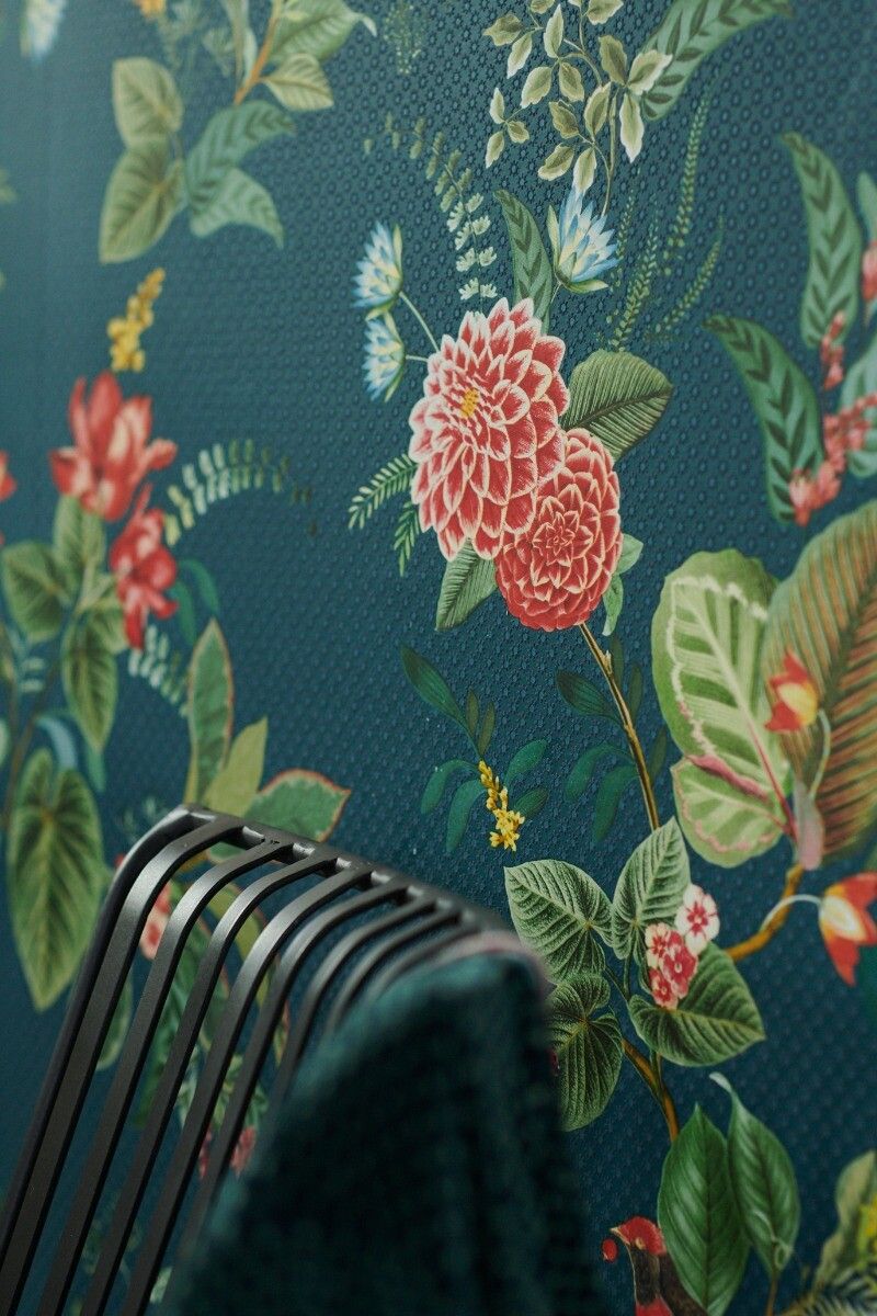 Pip Studio Floris Non-Woven Wallpaper Dark Blue