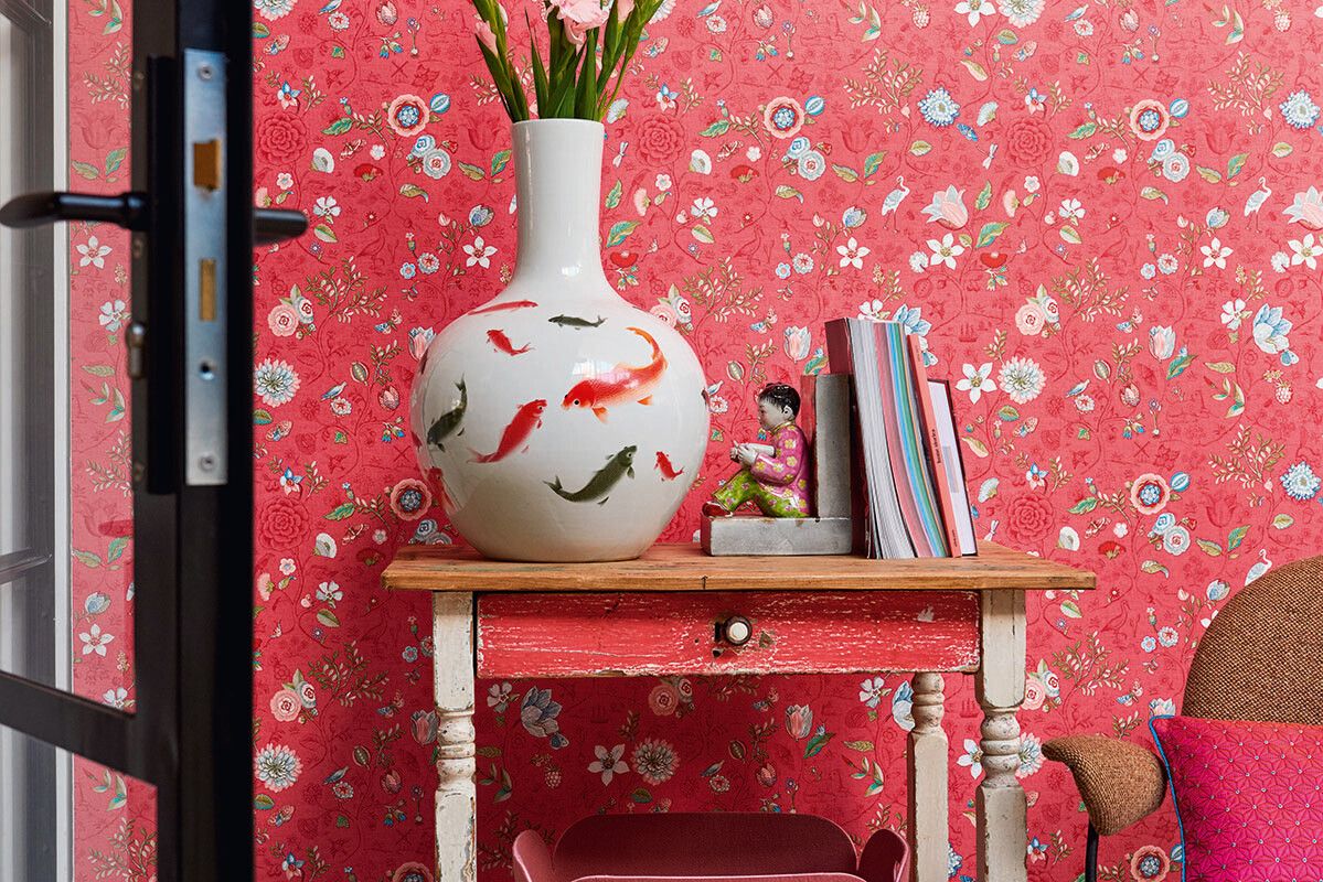 Pip Studio Spring to Life Non-Woven Wallpaper Red/Pink