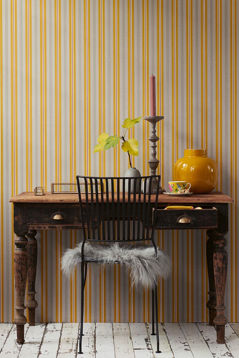 Pip Studio Blurred Lines Non-Woven Wallpaper Beige/Yellow