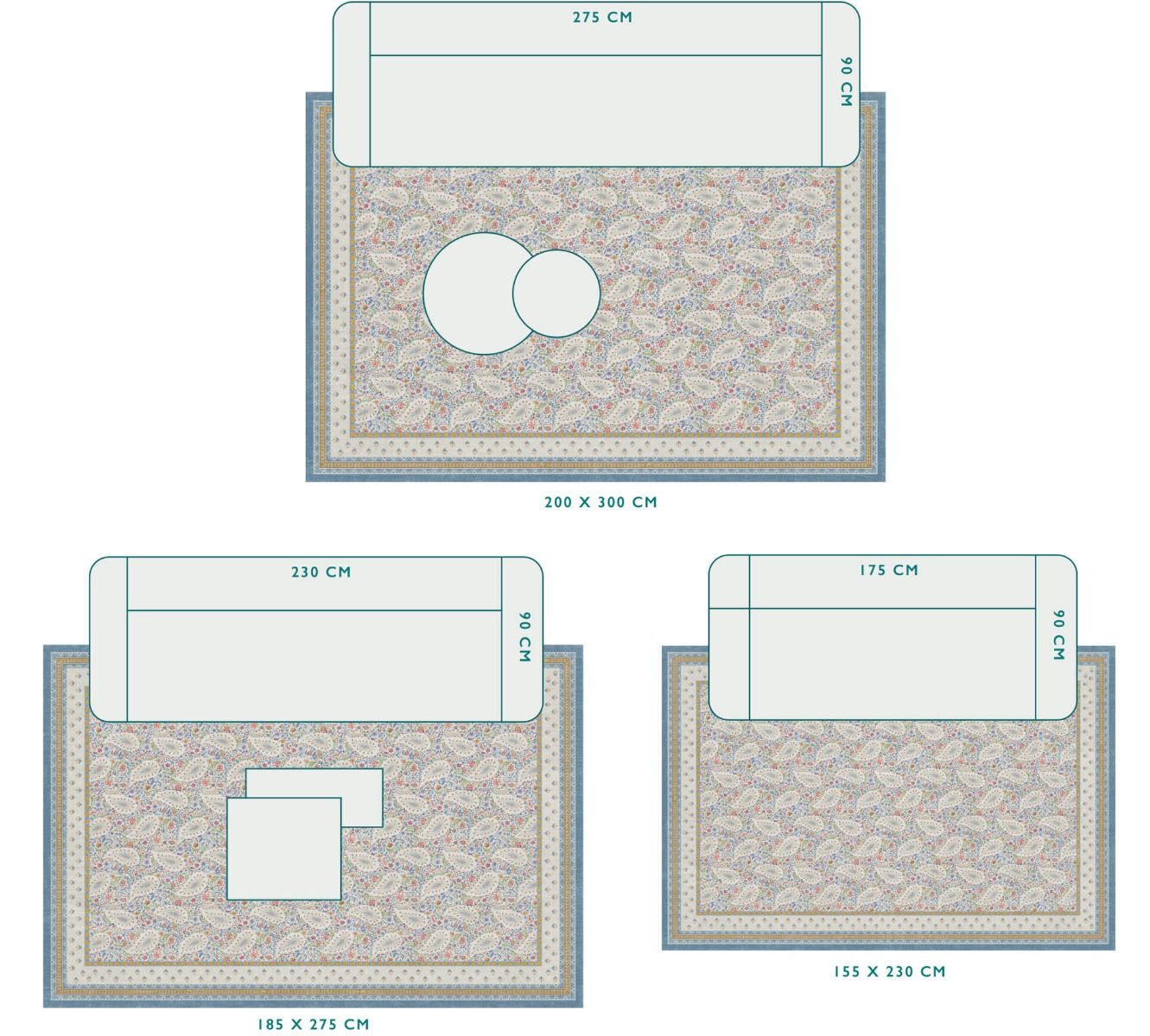 Tapis Kairi Bloom by Pip Pastel Bleu