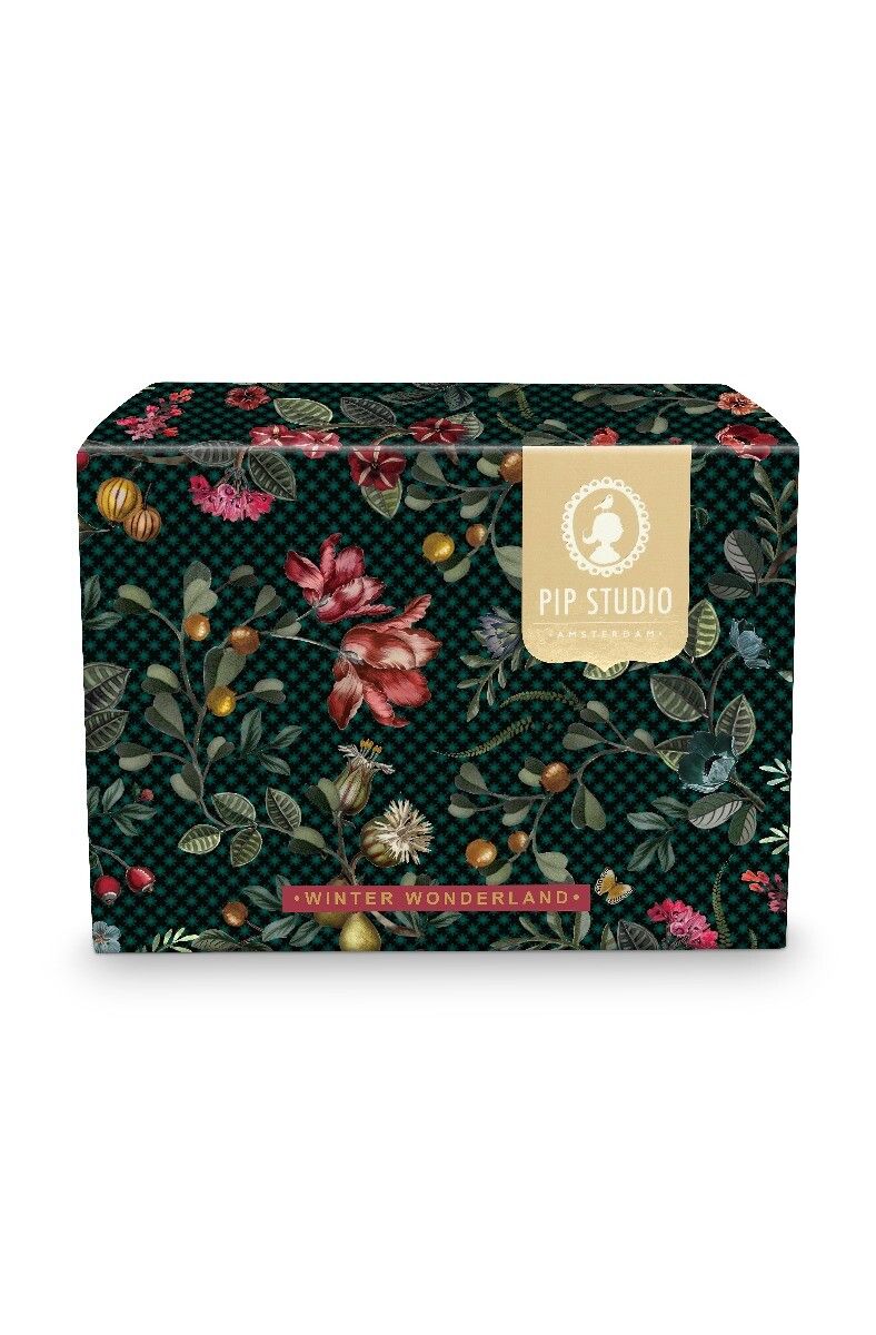 Winter Wonderland Set/2 Espresso Kop & Schotel Donkerblauw
