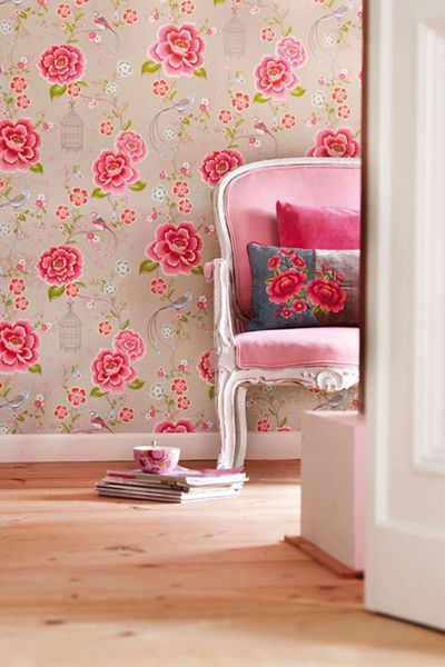 Pip Studio Birds in Paradise Vliesbehang Khaki