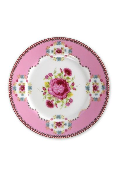 Floral Gebäckteller rosa 17 cm