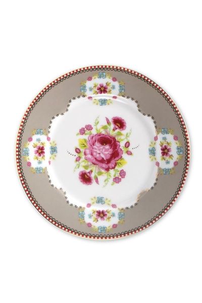 Floral Pastry Plate khaki 17 cm