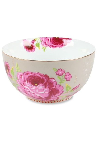 Floral kom S khaki