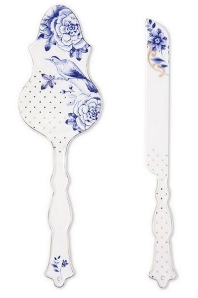 Royal White cake server & knife