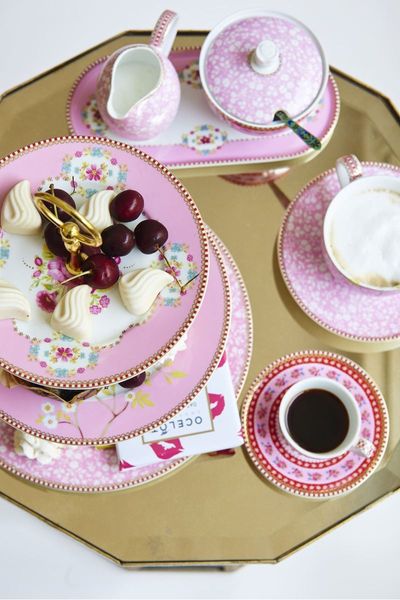 Floral Etagère 3 Laags Roze