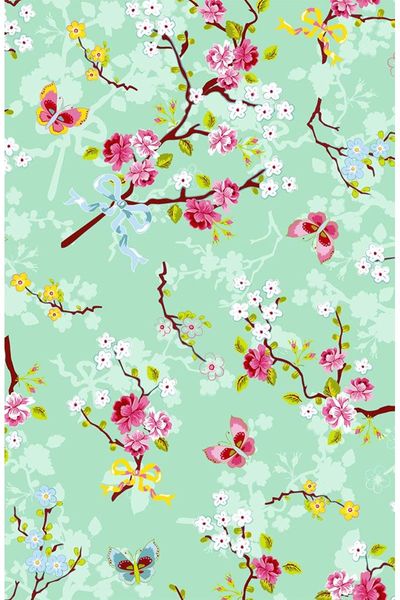 Pip Studio Chinese Rose Non-Woven Wallpaper Green