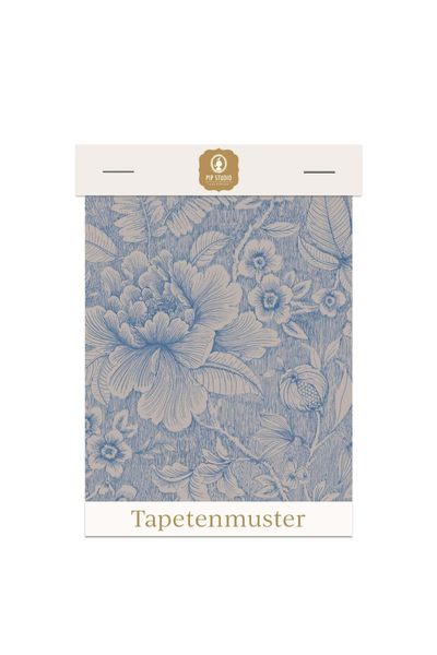 Tapetenmuster Casa dei Fiori Khaki/Blau