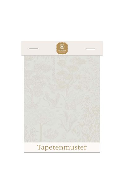 Tapetenmuster Origami Tree Gebrochen Weiss/Silber