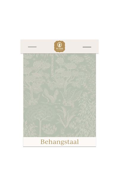 Behangstaal Origami Tree Licht Groen/Zilver