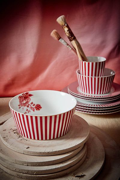 Royal Stripes Bowl Dark Pink 15cm