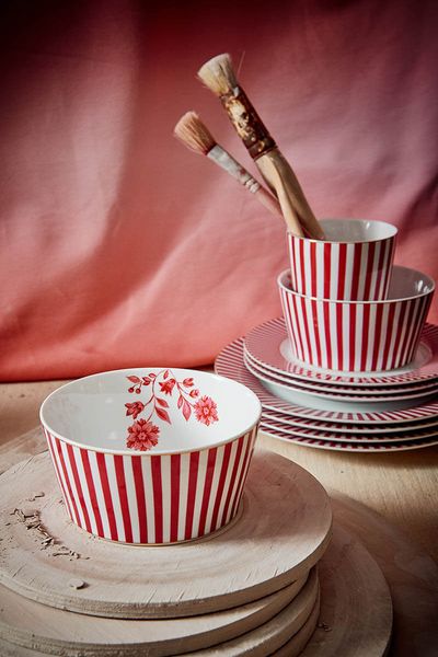 Royal Stripes Bowl Dark Pink 12cm