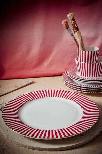 Royal Stripes Dinerbord Donkerroze 26.5cm