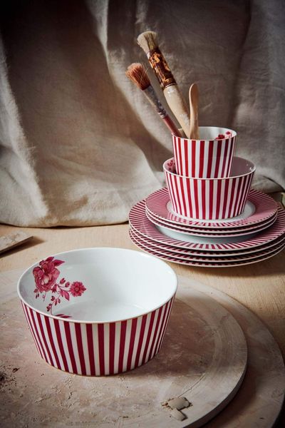 Royal Stripes Bowl Dark Pink 15cm