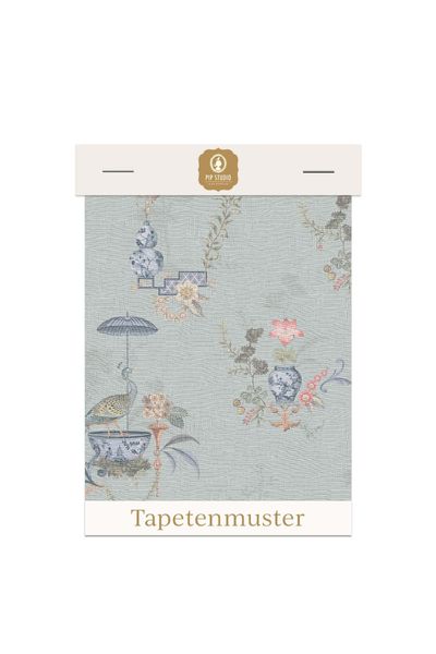 Tapetenmuster Chinese Porcelain Hellblau