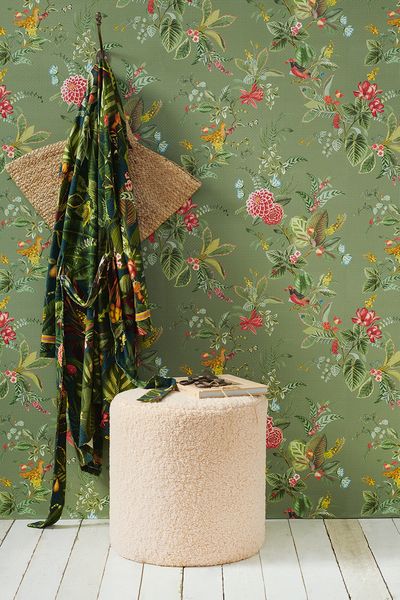 Pip Studio Floris Non-Woven Wallpaper Green