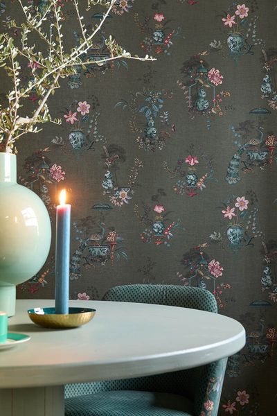 Pip Studio Chinese Porcelain Vinyl Wallpaper Dark Green