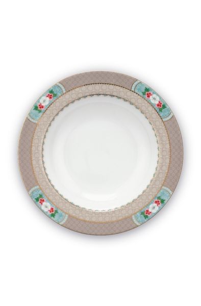 Assiette Creuse Blushing Birds en Coloris Kaki 21.5cm