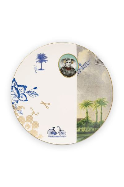 Assiette à Petit Déjeuner Heritage Palm en Coloris Blanc 20 cm