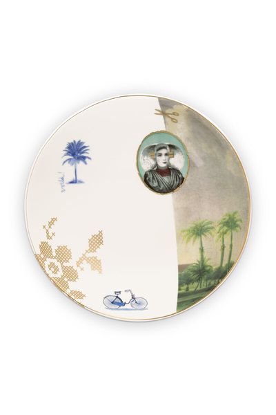Heritage Deep Plate Palm White 18 cm