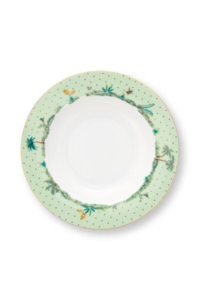 Assiette Creuse Jolie en Coloris Vert 21,5 cm