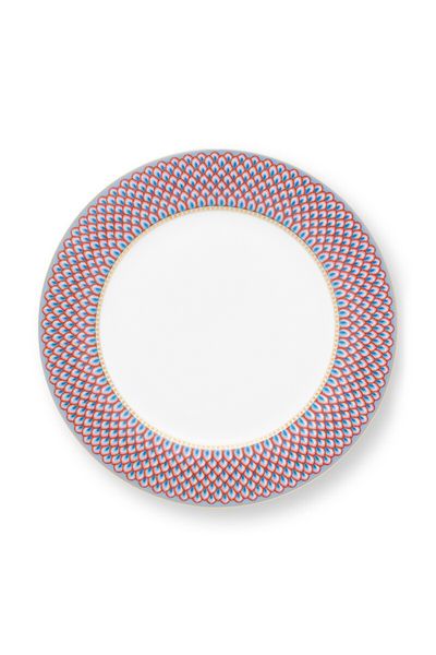 Flower Festival Dinner Plate Red/Light Blue 26.5 cm