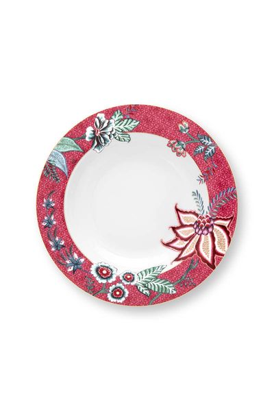 Assiette Creuse Flower Festival Rose Foncé 21.5cm