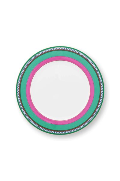 Pip Chique Stripes Dinerbord Roze/Groen 28cm