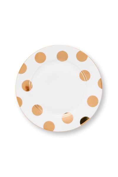 Set/2 Assiettes Dot Delight Blanc/Or 21cm