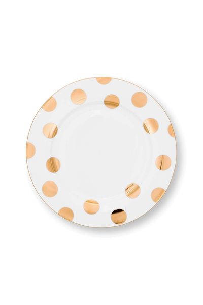 Set/2 Assiettes Dot Delight Blanc/Or 26.5cm