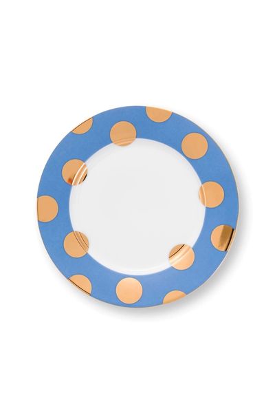 Set/2 Assiettes Dot Delight Bleu Clair/Or 21cm