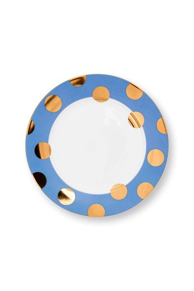 Set/2 Assiettes Dot Delight Bleu Clair/Or 23cm