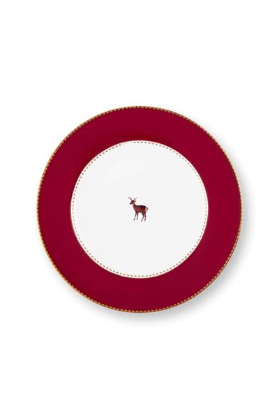 Bord Love Birds Donkerrood 17cm