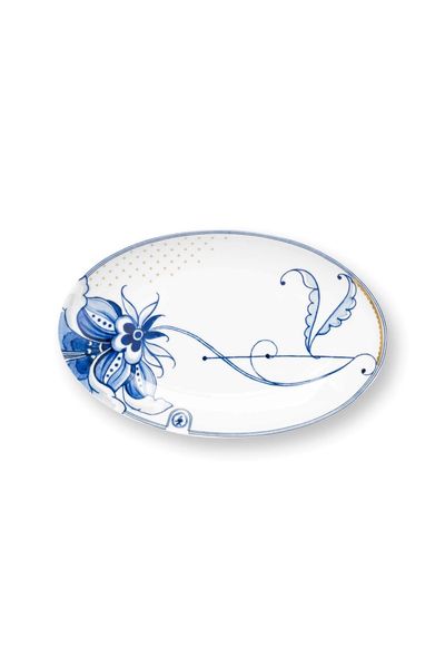 Assiette Ovale Pip & The Blue Bird Blanc 16cm