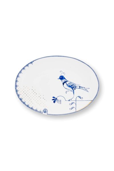 Assiette Ovale Pip & The Blue Bird Blanc 21.5cm