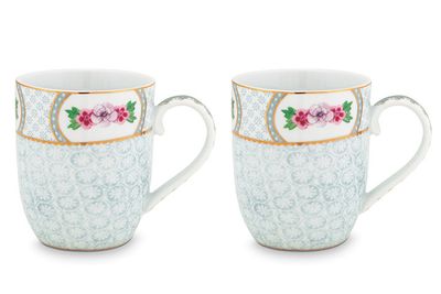 Lot de 2 Tasses de Petits Taille Blushing Birds en Coloris Blanc