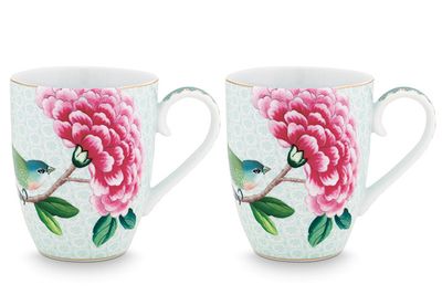 Lot de 2 Tasses de Grande Taille Blushing Birds Blanc