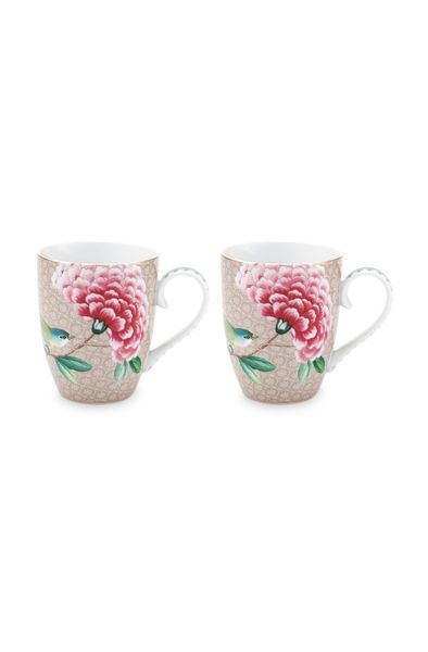 Blushing Birds Set/2 Mokken Groot Khaki