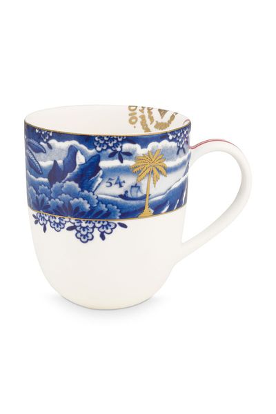 Heritage Mug Small Border Blue