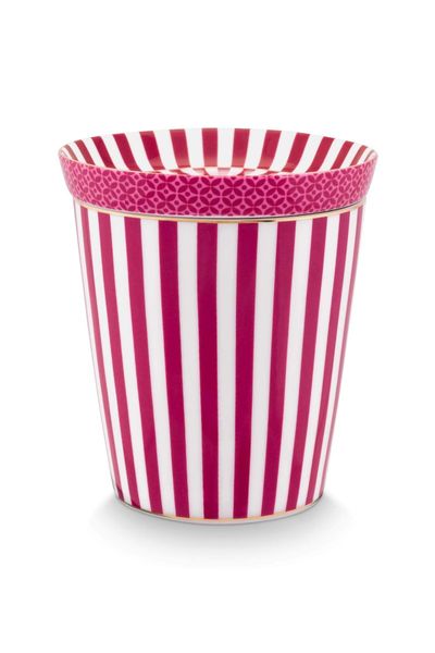 Royal Stripes Mug & Tea Tip Dark Pink