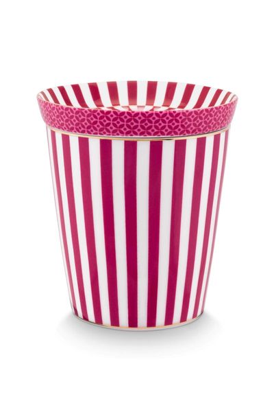 Royal Stripes Mug & Tea Tip Dark Pink