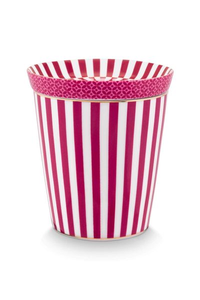 Royal Stripes Tasse & Teebeutelablage Dunkelrosa