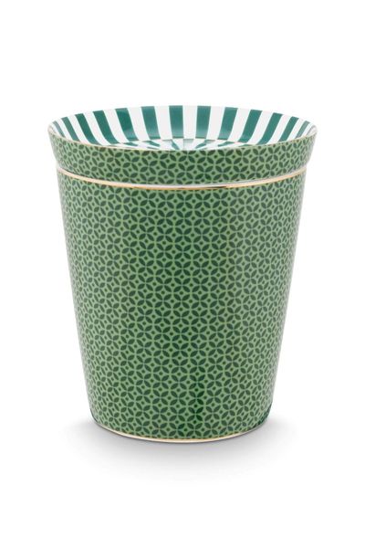 Set/2 Mug Small without Ear Royal Tiles & Tea Tip Green