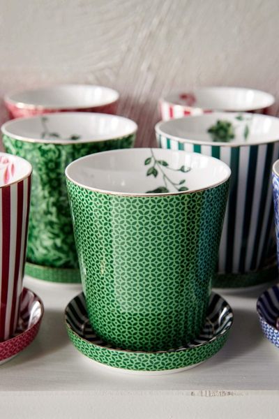Royal Stripes Mug Tiles & Tea Tip Green