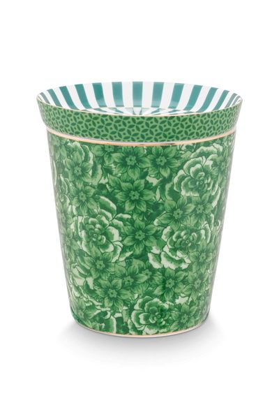 Royal Stripes Mok Bloemen & Theetip Groen