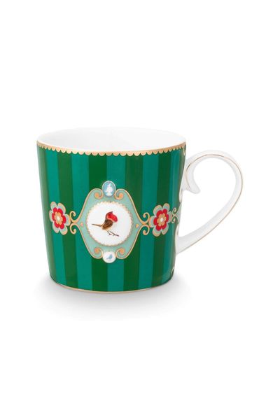 Love Birds Tasse Petite Rayures Vert