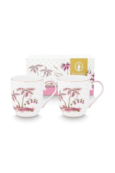 Set/2 Tassen Klein Jolie Punkte Gold Rosa